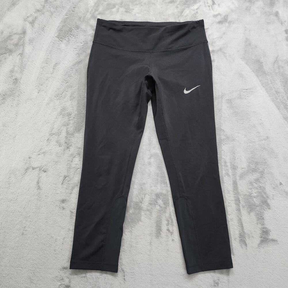 Nike Pants Womens S Black Dri-FIT Power Epic Lux Crop Leggings Drawstring Pocket
